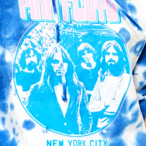 Pink Floyd Photo Tie Dye Oversized Crop Hoodie NWT - Picture 2 of 3